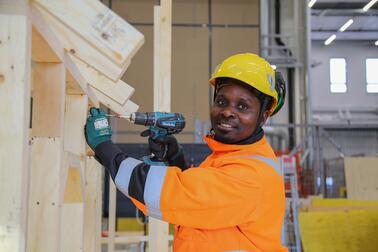 Since Alex has always been interested in hands-on activities, construction was a natural choice for him. Photo: Sanna Wallenius