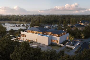 Havainnekuva Meikun olohuoneesta ja saunamaailmasta.