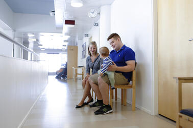 Family at a health station.