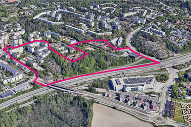 Ilmakuva suunnittelualueesta.