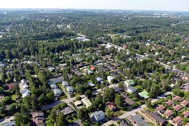 Ilmakuva Länsi-Pakilasta. Kuva: Helsingin kaupunki.