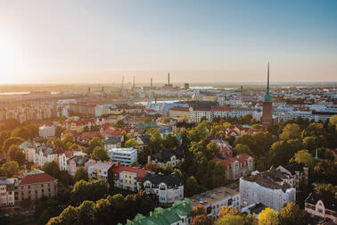 Helsinki ilmasta kuvattuna.