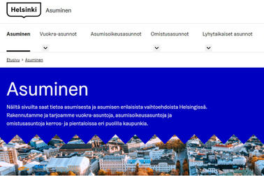 Kuvakaappaus Asumisen verkkosivuilta.