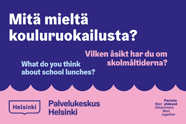 Mitä mieltä olet kouluruokailusta? Kouluruokakyselyn kuva.