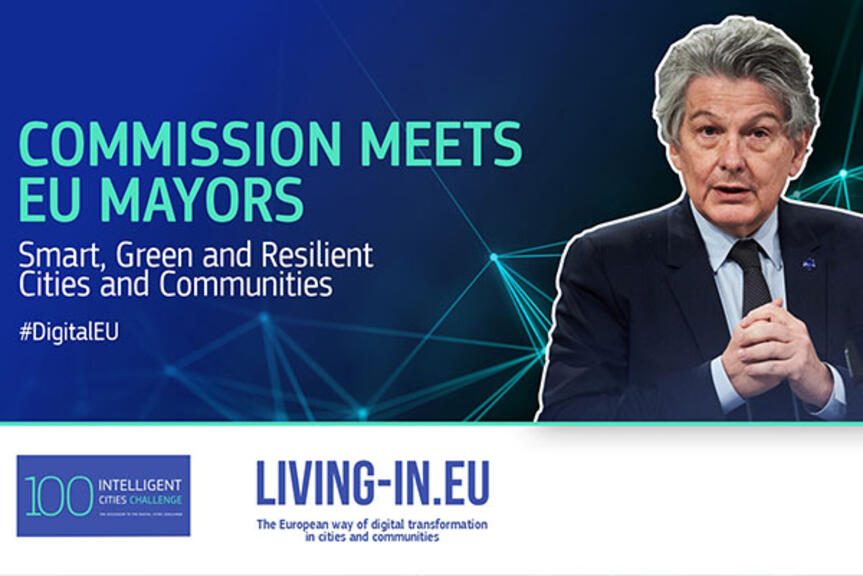 Komissaari Thierry Breton, Commission meets EU mayors. Komissaari Thierry Breton, Commission meets EU mayors.