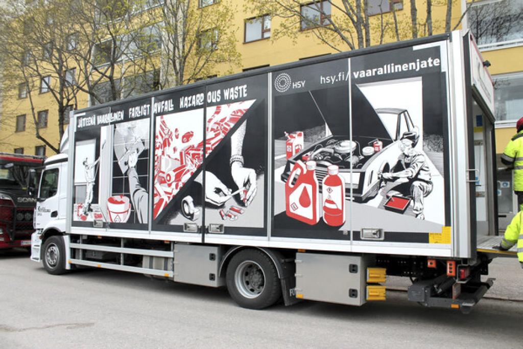 Vaarallisen jätteen keräysauto lähtee kierrokselle keskiviikkona |  Helsingin kaupunki